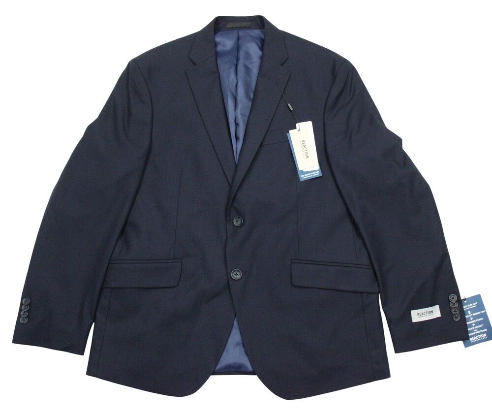 Kenneth Cole Reaction Suit Jacket Mens 40 S Blue Techni-Cole Ready Flex Coat